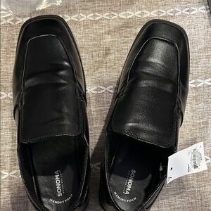Size 7 Sonoma Men's Sleek Black Slip-On Loafers NWT
